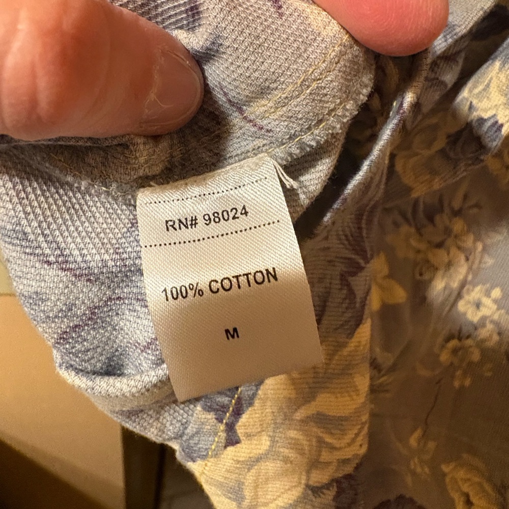 Love the Label Anthropologie Floral Chambray Belted Mini Dress - Picture 8 of 9